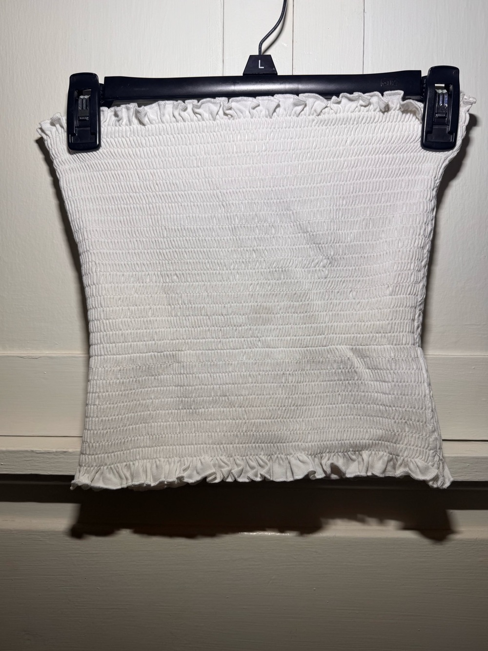 H&M Cream Smocked Ruffle Mini Skirt OR Tube Top